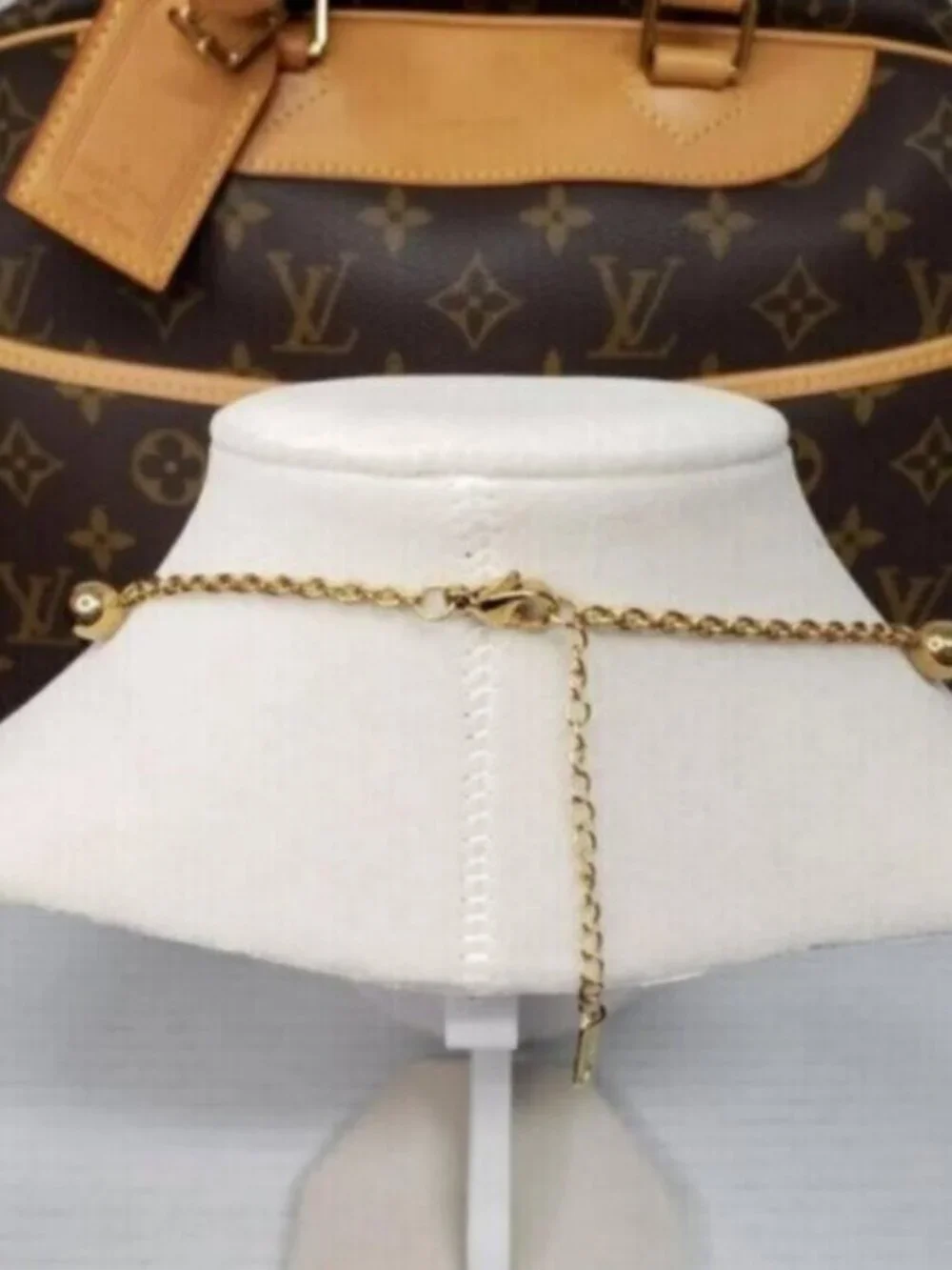 Gold-Plated Necklace with Authentic Louis Vuitton Padlock